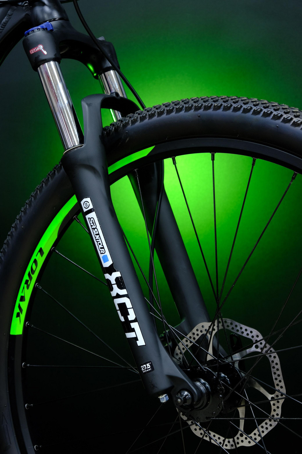 Lorak 7.0 Матовый Чёрный/Зелёный рама 19 (на рост 171-182)