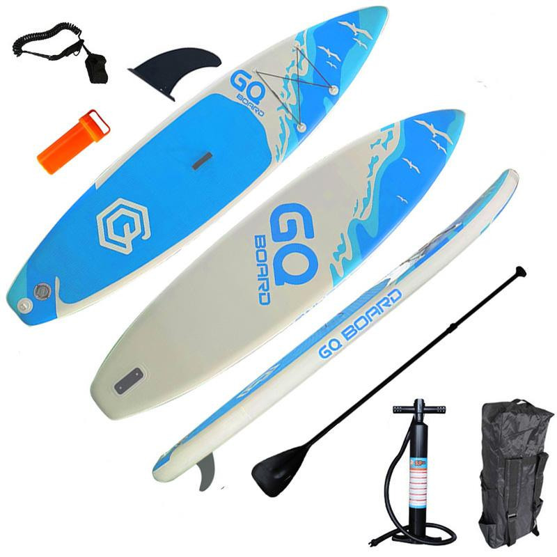 Сапборд GQ SW (335*81*15) бело голубой с птицами, код 78930